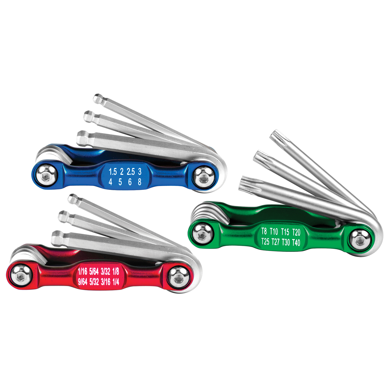 Metric And Sae Fold-up Hex And Star Key Set 3 Piece W80291