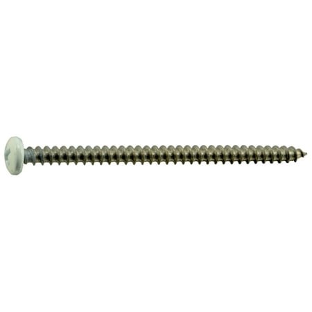 #10 X 3 Stainless Steel White Phillips Pan Head Sheet Metal Screws – 18-8 Grade