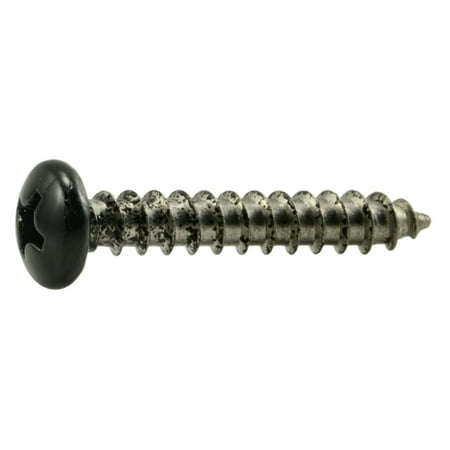#8 X 1 Stainless Steel Black Phillips Pan Head Sheet Metal Screws – 18-8 Grade