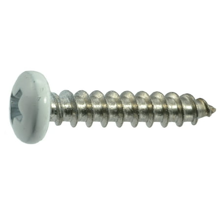 #10 X 1 Stainless Steel White Phillips Pan Head Sheet Metal Screws – 18-8 Grade