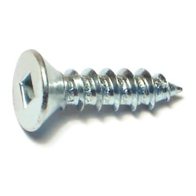#12 X 2 Zinc Plated Steel Square Drive Flat Head Sheet Metal Screws