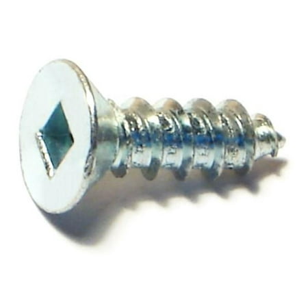 #12 X 3/4 Zinc Plated Steel Square Drive Flat Head Sheet Metal Screws