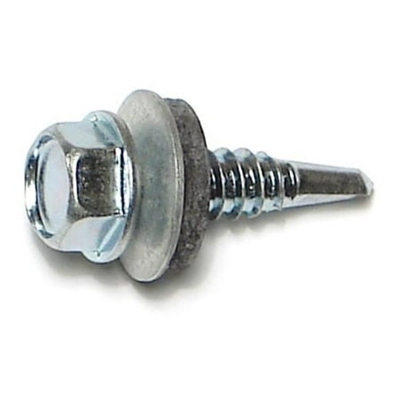 #14 Zinc Plated Steel Hex Bonded Self-drilling Screws 1 Inch