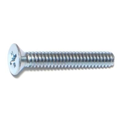 10-24 X 1-1/4 Zinc Plated Steel Phillips Flat Head Machine Screws