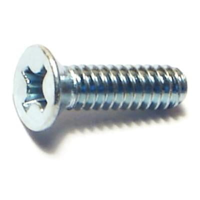 #6-32 X 1/2 Zinc Plated Steel Phillips Flat Head Machine Screws – 100 Count