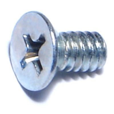 #10-24 X 3/8 Zinc Plated Steel Phillips Flat Head Machine Screws – 100 Count