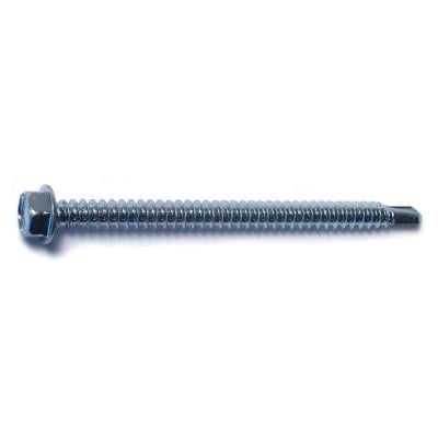 #12-14 X 3 Zinc Plated Steel Hex Washer Self-drilling Screws – Durable Fasteners