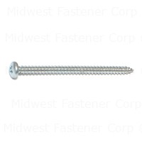 #8 X 2-1/2 Zinc Plated Steel Phillips Pan Head Sheet Metal Screws