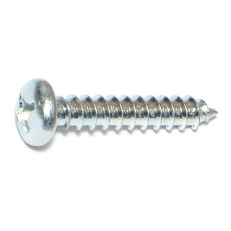 #12 X 1-1/4 Zinc Plated Steel Phillips Pan Head Sheet Metal Screws – 100 Count