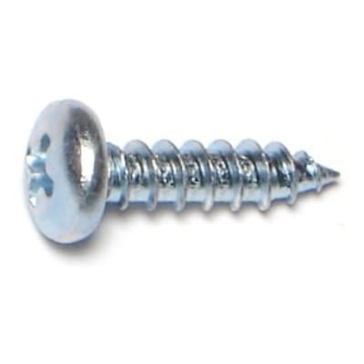 #8 X 5/8 Inch Zinc Plated Steel Phillips Pan Head Sheet Metal Screws – 100 Count