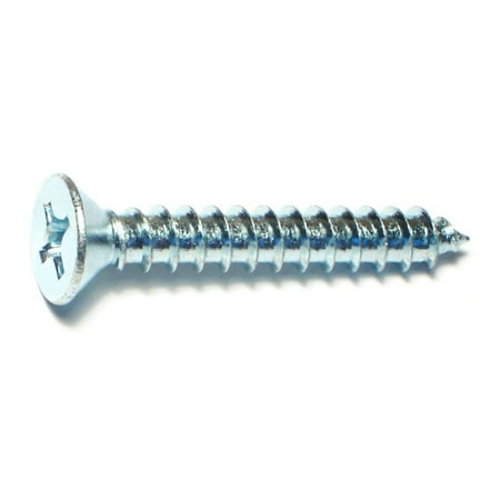 #12 X 1-1/2 Zinc Plated Steel Phillips Flat Head Sheet Metal Screws – 100 Count