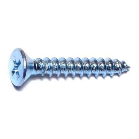 #10 X 1-1/4 Zinc Plated Steel Phillips Flat Head Sheet Metal Screws – 100 Count