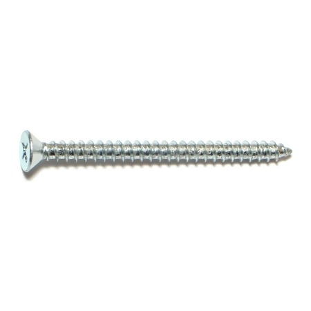 #10 X 2-1/2 Zinc Plated Steel Phillips Flat Head Sheet Metal Screws