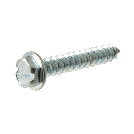 14 X 1-1/4 Inch Zinc Slotted Hex Washer Sheet Metal Screws – 100 Count
