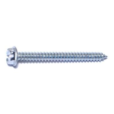8 x 1-3/4 Zinc Slotted Hex Washer Sheet Metal Screws