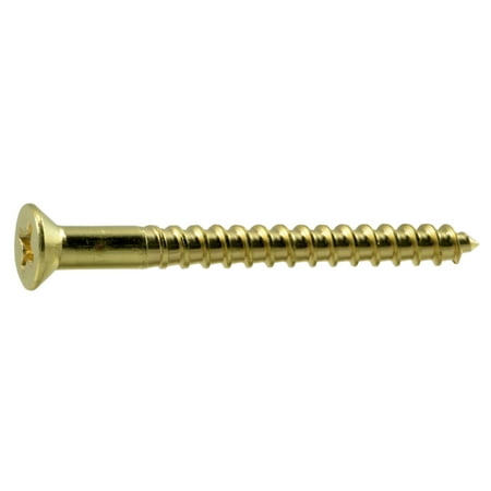 #6 X 1-1/2 Brass Phillips Flat Head Wood Screws – 100 Count