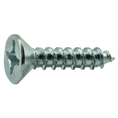 10 x 7/8 Zinc Phillips Flat Wood Screws