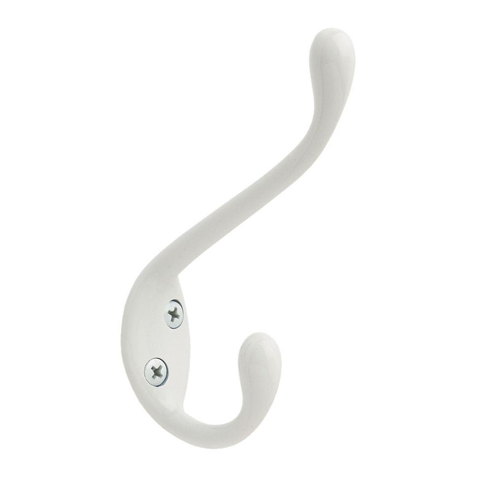 25 Lb. White Large Double Coat And Hat Hook By Amerock – Model H55451gw
