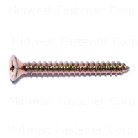 Phillips Flat Masonry Screws 3/16 Inch X 1-1/2 Inch Yellow Zinc Coated