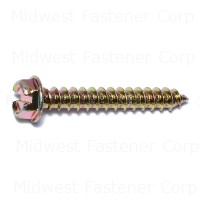 Slotted Hex Masonry Screws 1/4 Inch X 1-1/2 Inch Yellow Zinc Coated