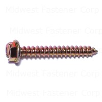 Slotted Hex Masonry Screws 3/16 Inch X 1-1/4 Inch Yellow Zinc Coated