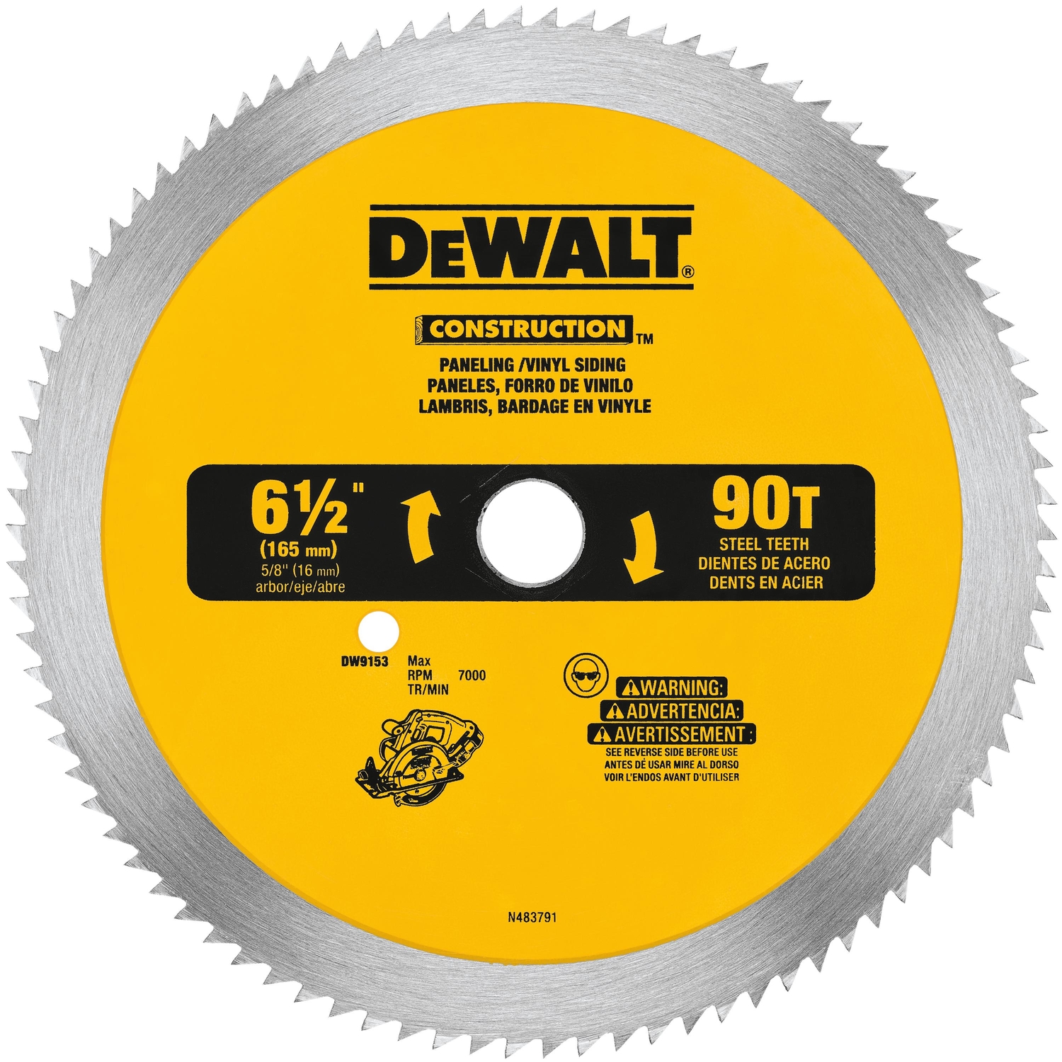 Vinyl & Panel Circular Saw Blade, 90-Tooth x 6-1/2 In.