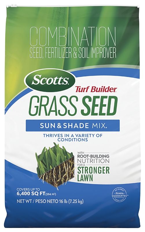 Turf Builder 16 Lb. Sun & Shade Mix Grass Seed, Fertilizer & Soil Improver