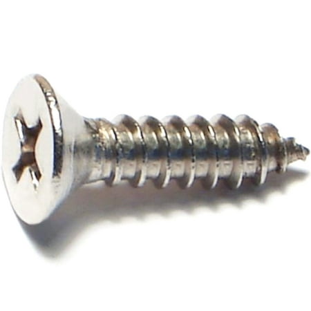 #10 X 3/4 Inch Phillips Flat Sheet Metal Screws Stainless Steel 18-8 – 50 Count