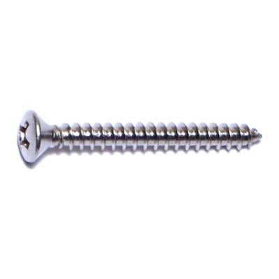 #6 X 1-1/4 Inch Phillips Oval Head Stainless Steel Sheet Metal Screws 18-8