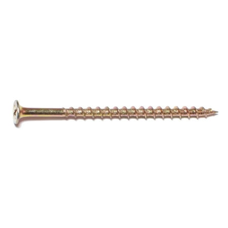 #8 X 3 Yellow Zinc Phillips Bugle Head All Purpose Screws – Coarse Thread