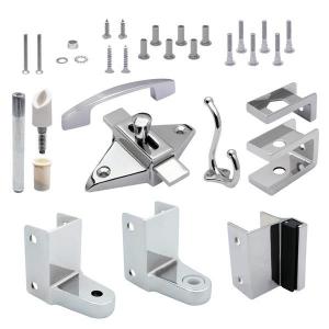Jacknob 21000, Toilet Door Zamak Hardware Kit for 1in Thick Out-Swing Doors, Chrome