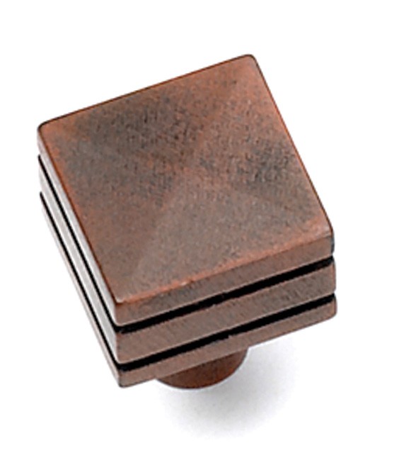 Kama Square Knob 7/8″ Long Rust Laurey 23219