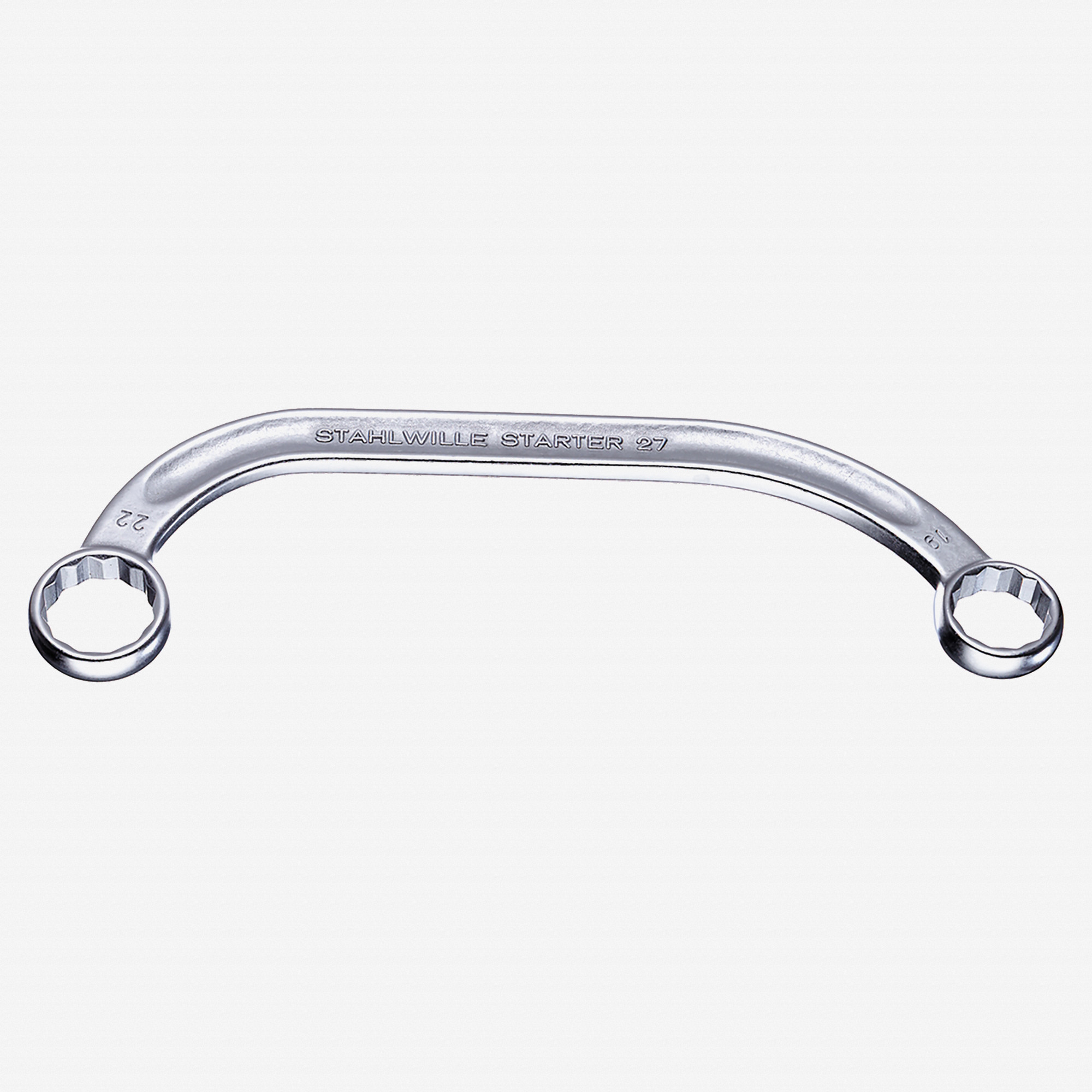 Stahlwille 27 Double Ended Ring Spanner STARTER (Half-Moon), 14 x 16 mm