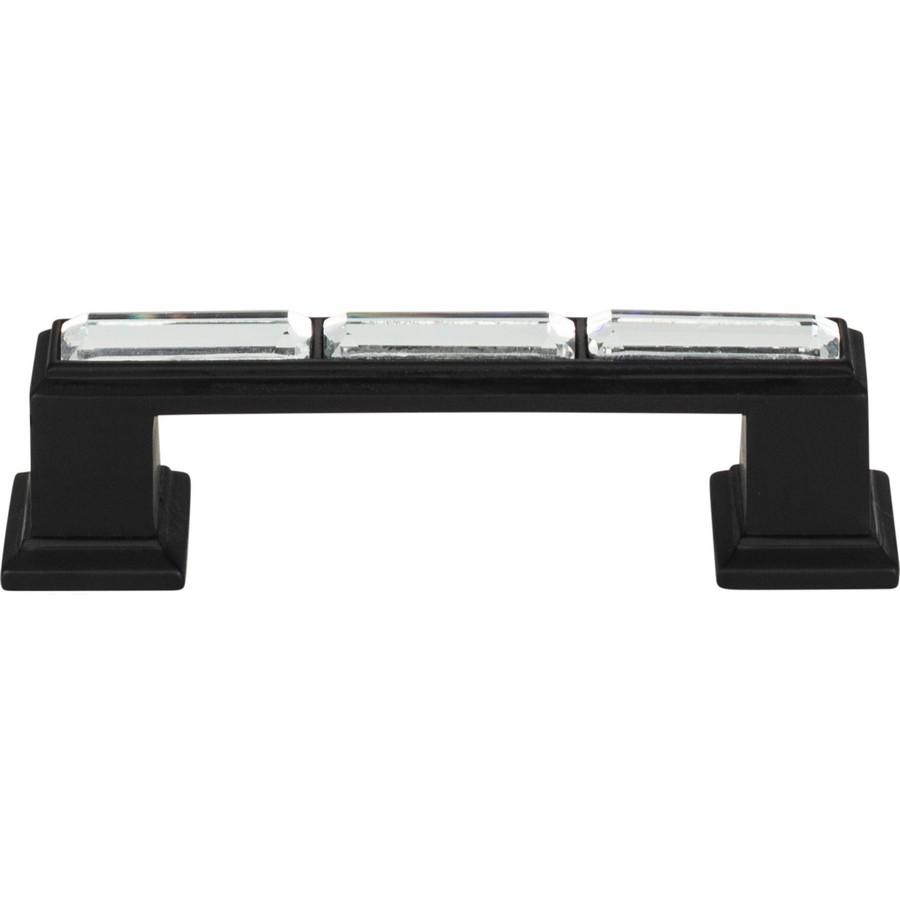 Crystal Legacy Pull 3″ Center to Center Matte Black Atlas Homewares 341-BL