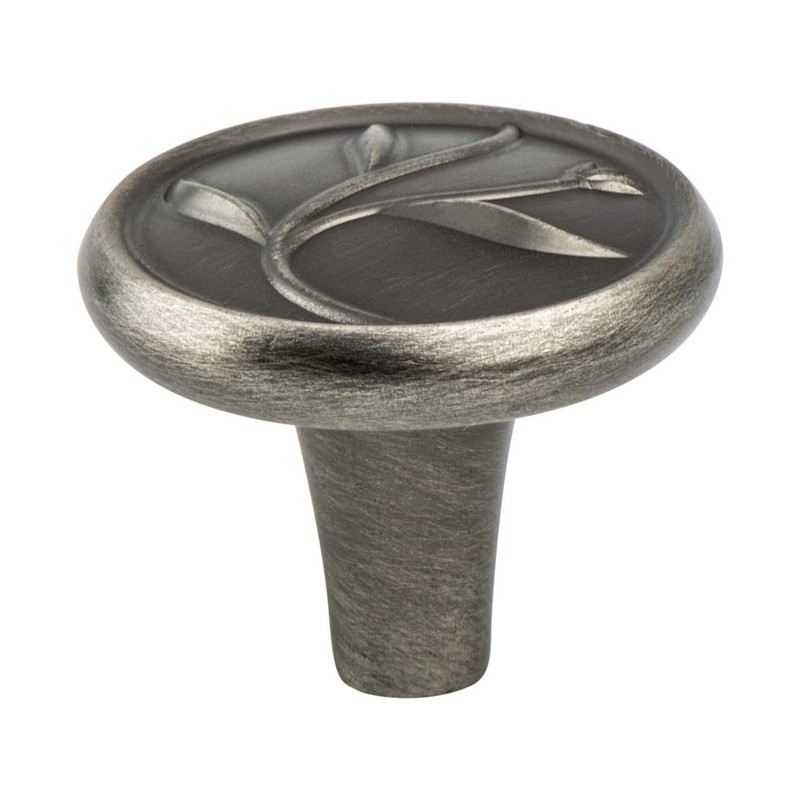 Art Nouveau Knob 1-3/8″ Dia Vintage Nickel Berenson 4018-1VTN-P