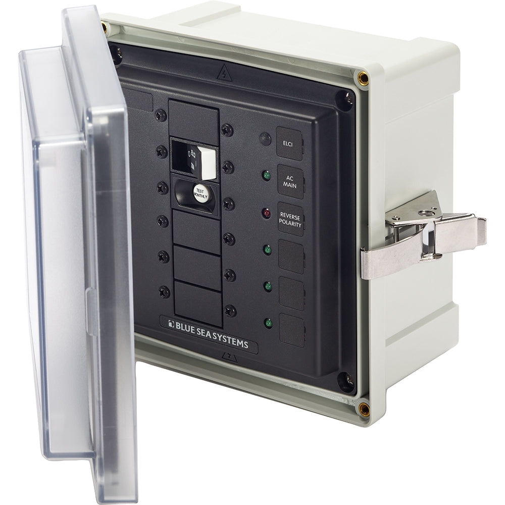 Blue Sea 3116 – SMS Panel Enclosure w/ELCI (30A) and 3 Blanks – 120V [3116]