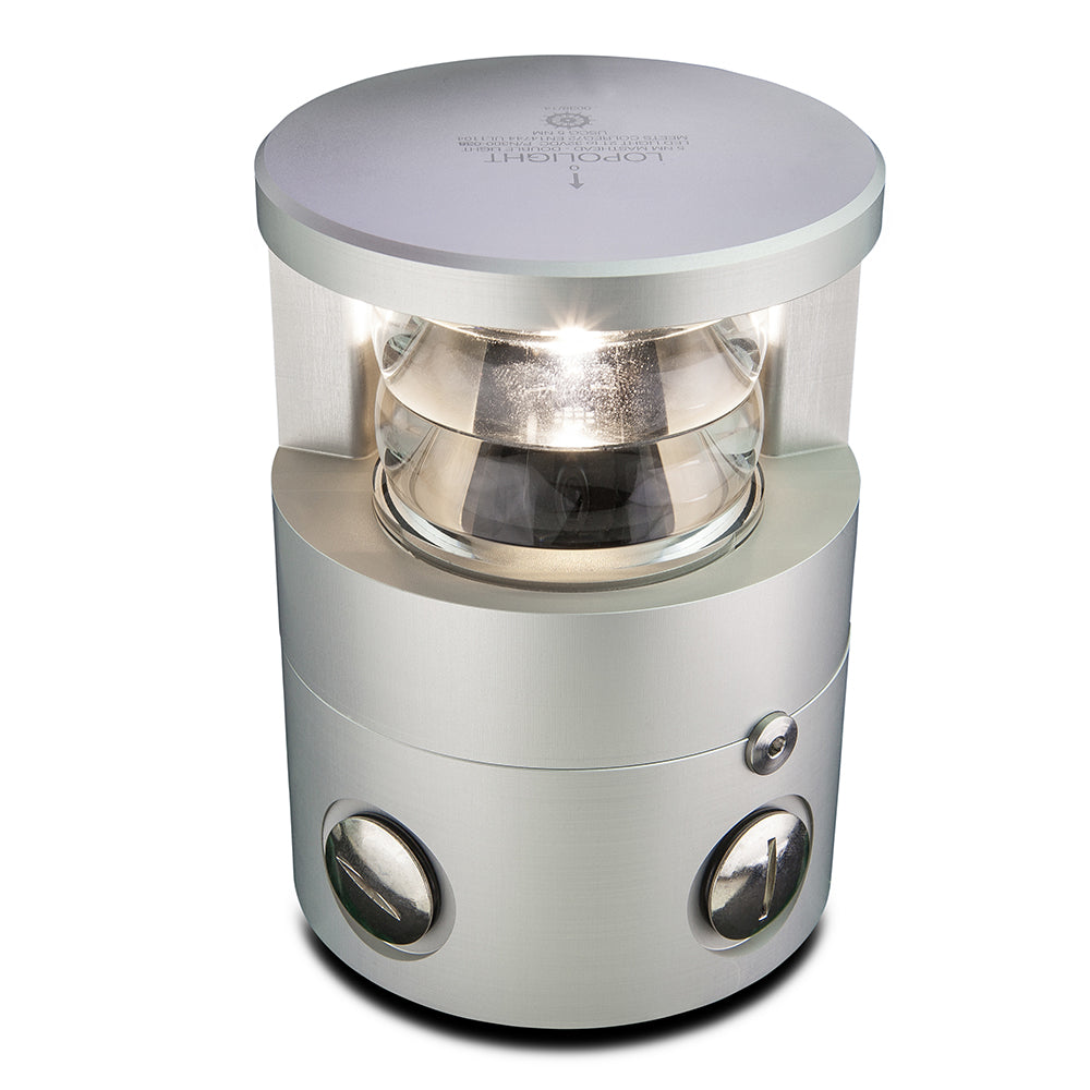 Lopolight Series 300-038 – Double Stacked Masthead Light – 5NM – Horizontal Mount – White – Silver Housing [300-038]