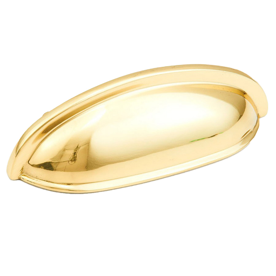 Traditional Design Cup Pull 3″ Center to Center Polished Brass Schaub 731-03