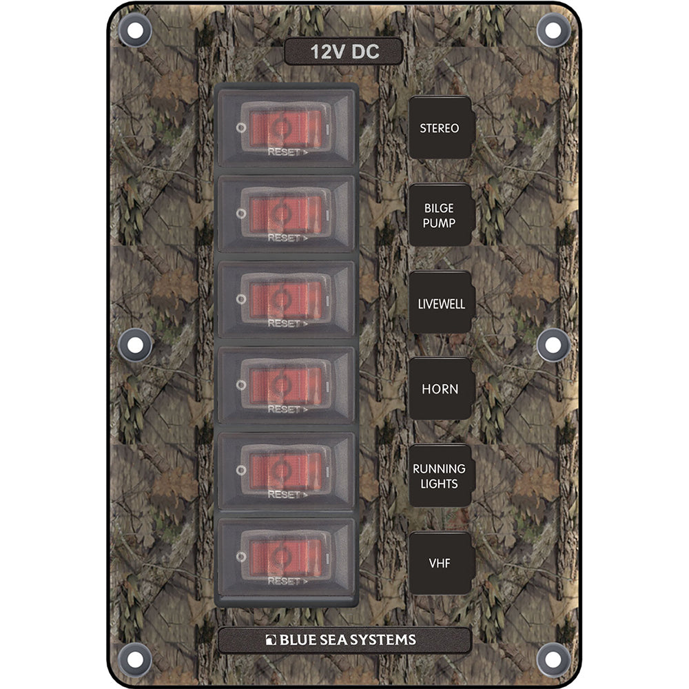 Blue Sea 4325 Circuit Breaker Switch Panel 6 Position – Camo [4325]