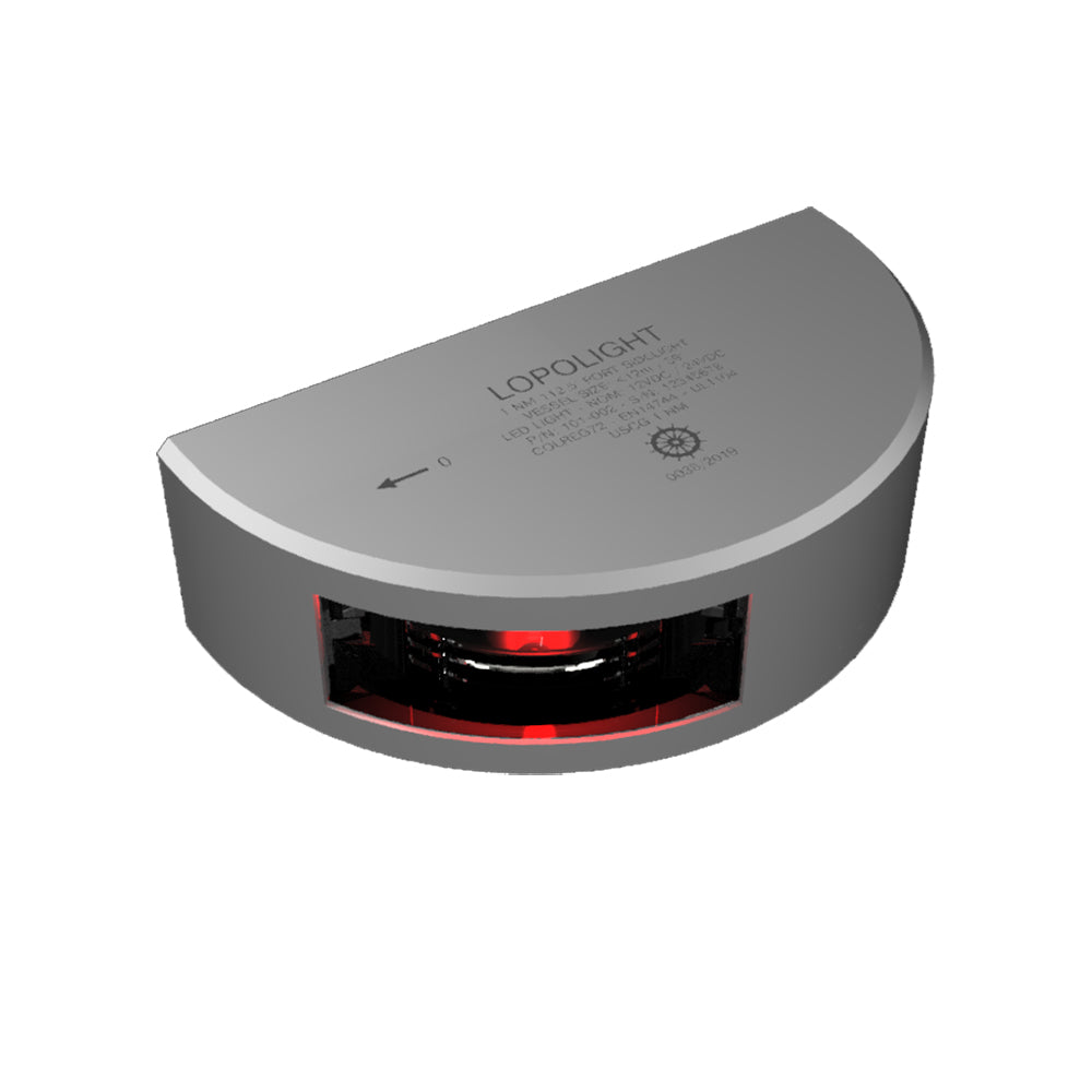 Lopolight Series 101-002 – Port Side Light – 1NM – Vertical Mount – Red – Silver Housing [101-002]