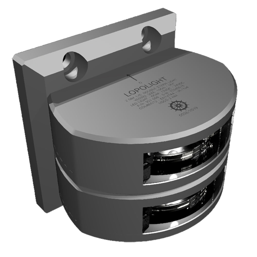 Lopolight Series 301-006 – Double Stacked Stern Light – 2NM – Vertical Mount – White – Silver Housing [301-006ST]