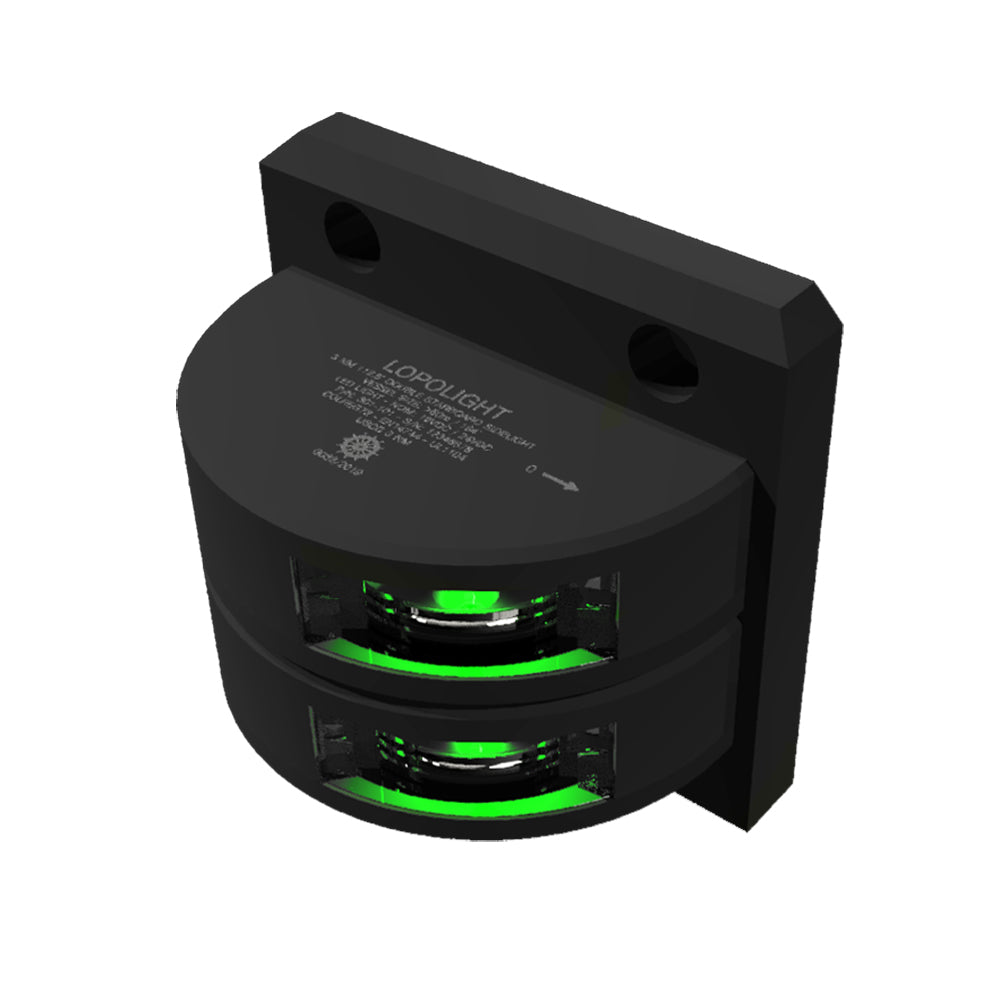 Lopolight Series301-101 – Double Stacked Starboard Sidelight – 3NM – Vertical Mount – Green – Black Housing [301-101ST-B]