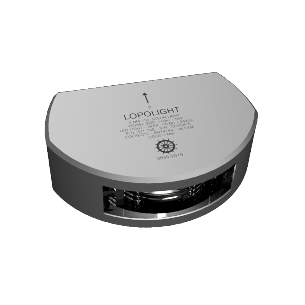 Lopolight Series 301-106 – Stern Light – 3NM – Vertical Mount – White – Silver Housing [301-106]