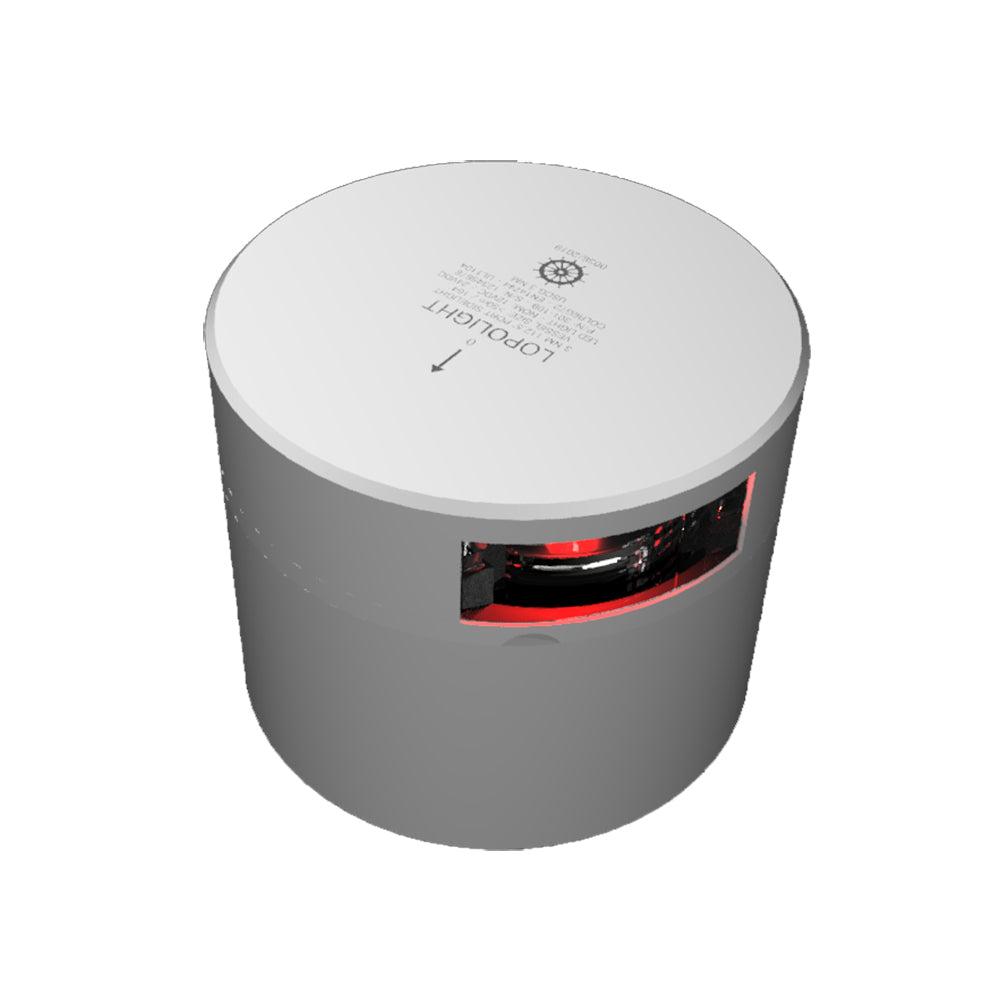 Lopolight Series 301-109 – Navigation Light – 3NM – Horizontal Mount – Red – Silver Housing [301-109]