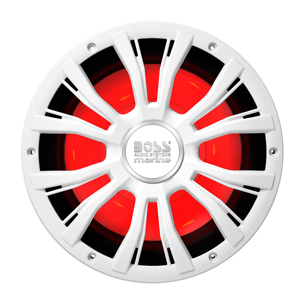 Boss Audio 10″ MRG10W Subwoofer w/RGB Lighting – White – 800W [MRGB10W]