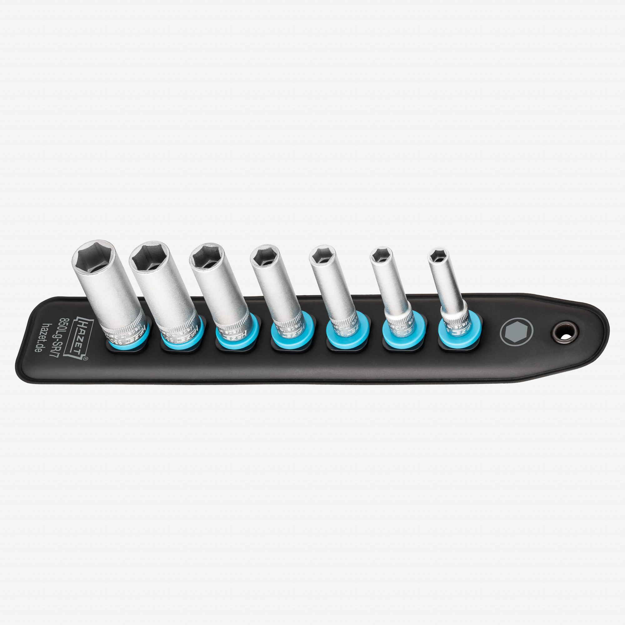 Hazet 850LG-SR/7 SmartRail 1/4″ Metric Deep Socket Set, 7 Pieces
