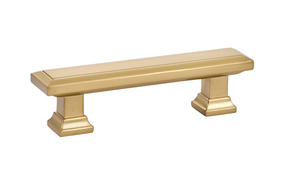 Emtek 86299US4 Geometric 3″ Satin Brass Rectangular Cabinet Pull