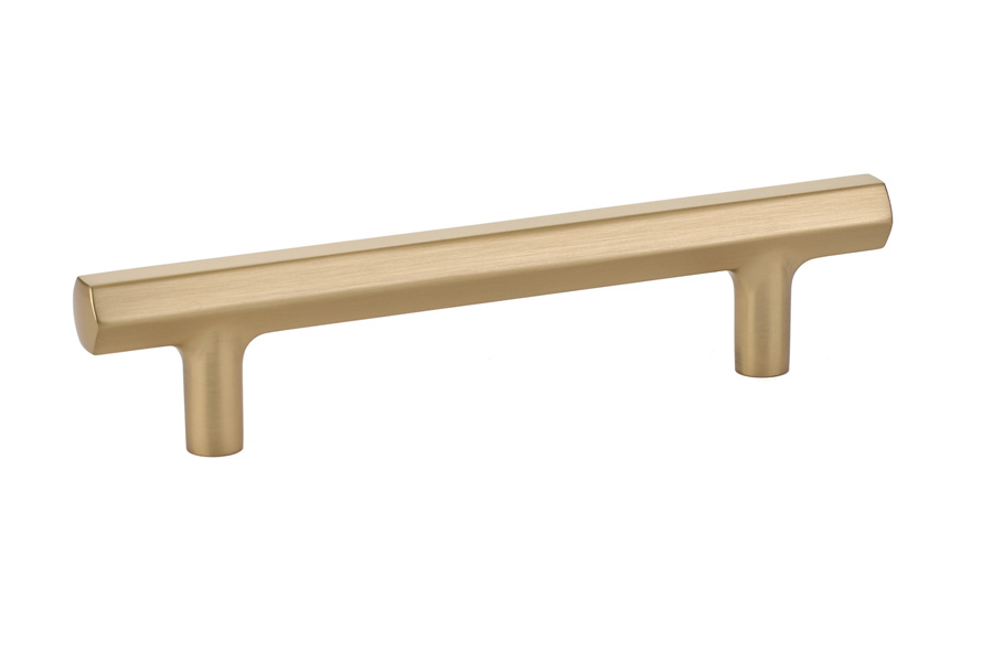 Emtek 86460US4 Mod Hex 4″ Cabinet Pull – Satin Brass Finish