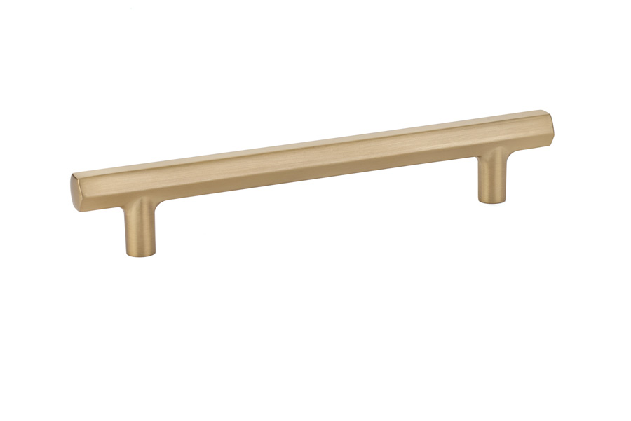 Emtek 86461US4 Mod Hex 6″ Cabinet Pull – Satin Brass Finish