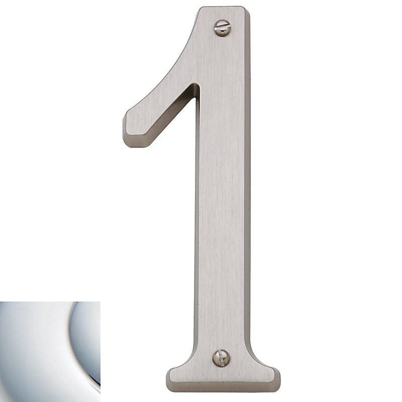 Baldwin 90671260 4-3/4″ House Number 1 – Bright Chrome Finish